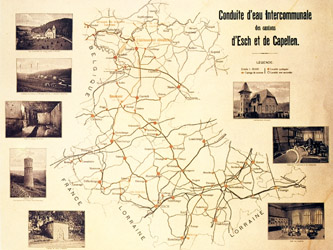 Karte der Leitungsrohre des SES, 1935